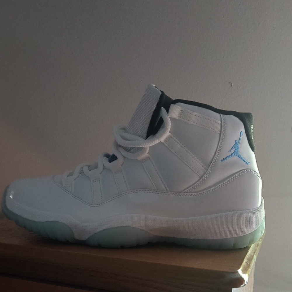 Jordan White and Light Blue High-Top Sneakers